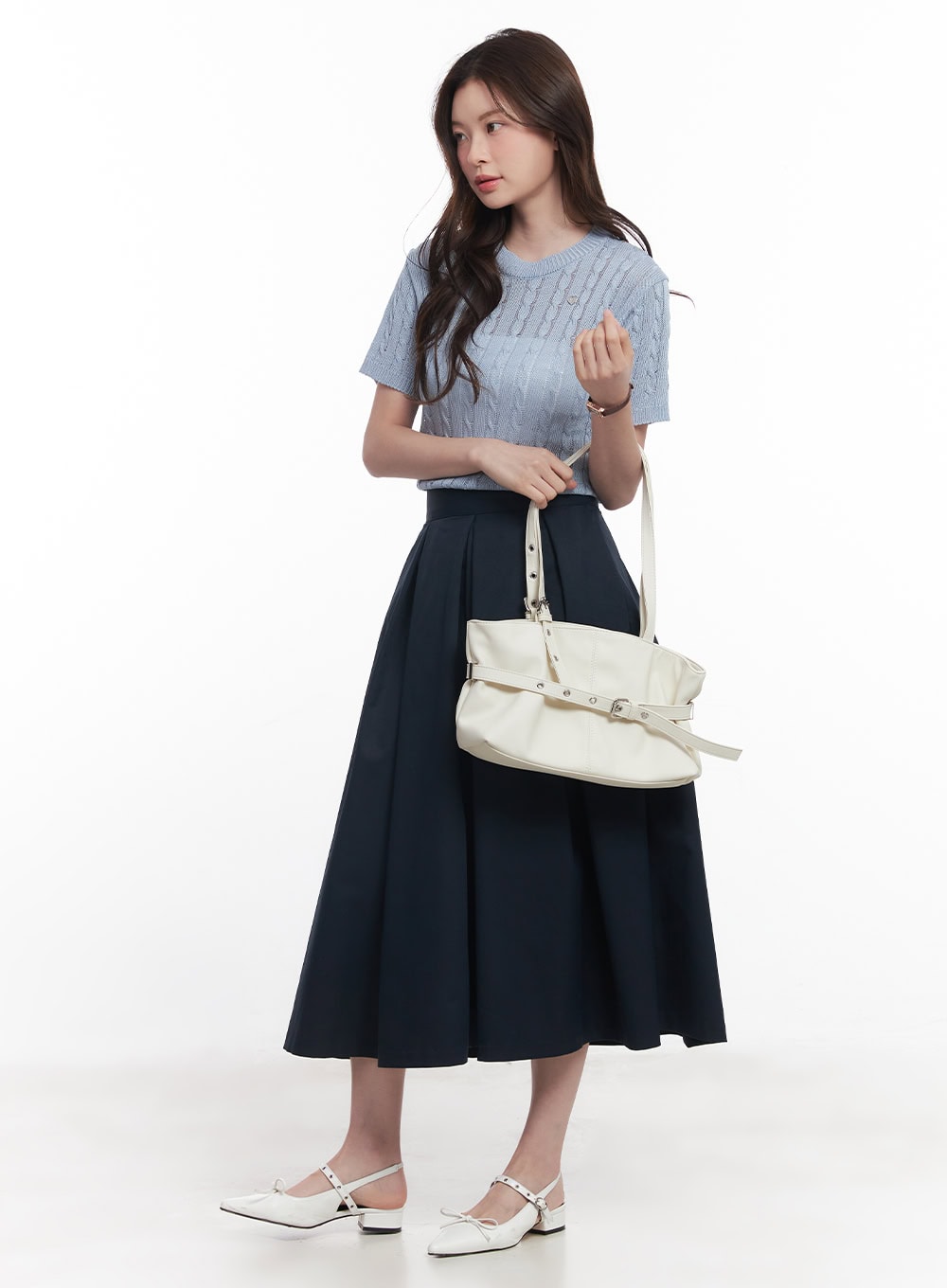 cable-knit-short-sleeve-sweater-cy515