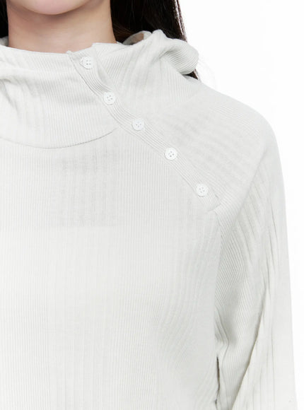 shirred-button-hoodie-co520