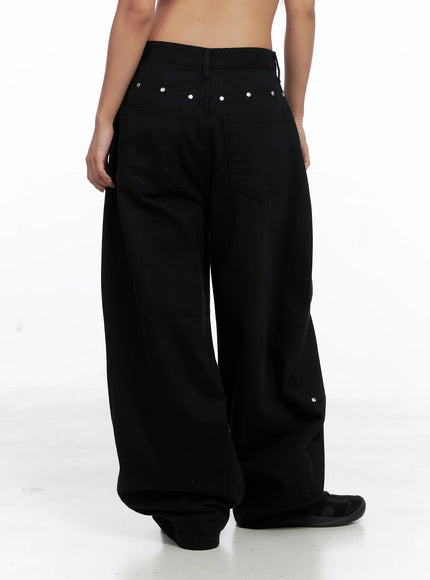Studded Wide-Leg Balloon Pants CS524