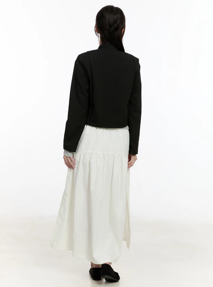 Elegant Shirred Flare Maxi Skirt CM505