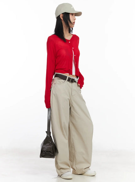 Cropped Long Sleeve Cardigan CF526