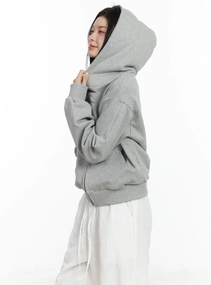 Teddy Bear Graphic Two-Way Zip-Up Hoodie IF525