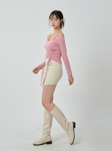 Side Slit Mini Skirt IJ304