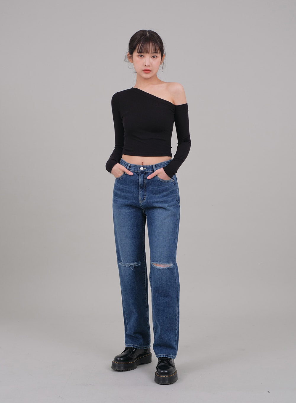 One Shoulder Crop Top C2701