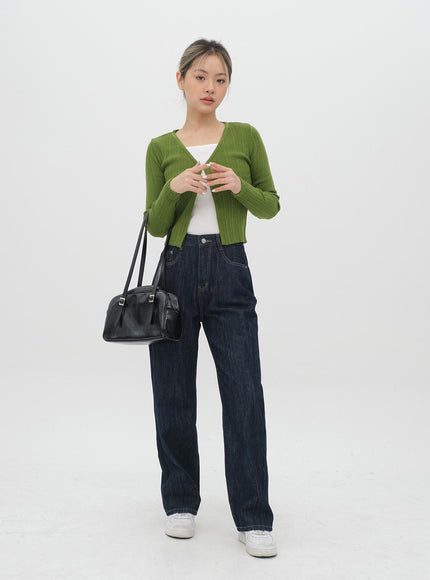 Wide Leg Dark Wash Jeans F3