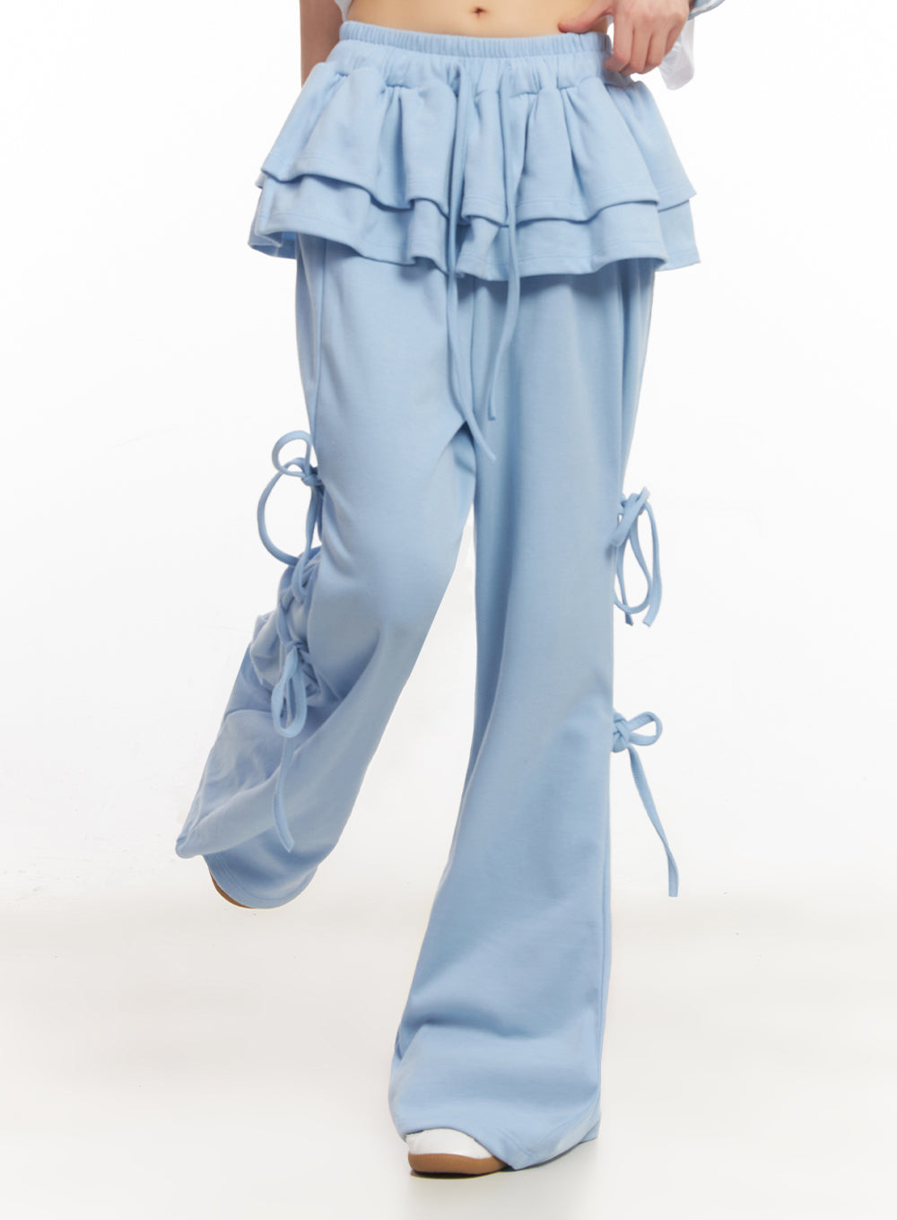 frill-skirt-layered-ribbon-sweatpants-iy502