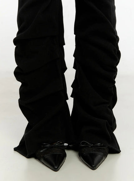 Romina Shirring Fleece Bootcut Pants CN505