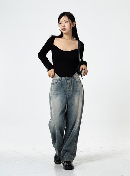 Wide Washed Jeans CS06