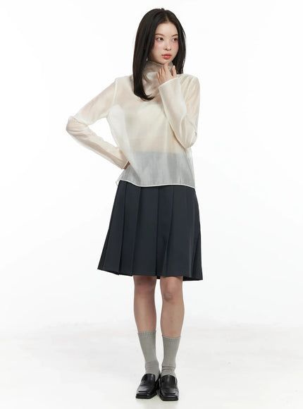 Sheer High Neck Blouse IF524