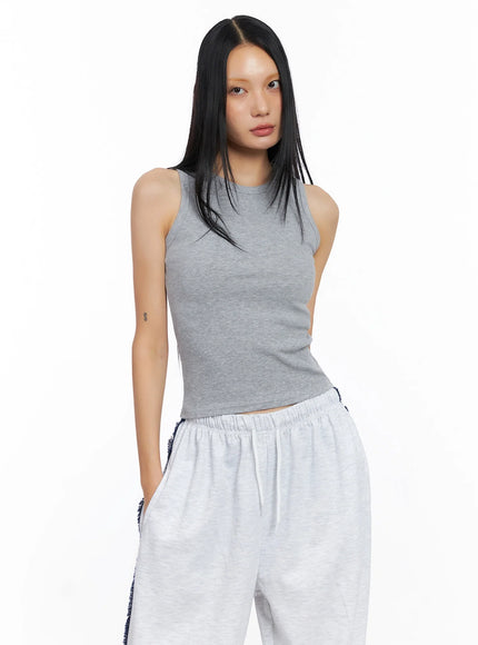 Ribbed Sleeveless Crop Top CO517