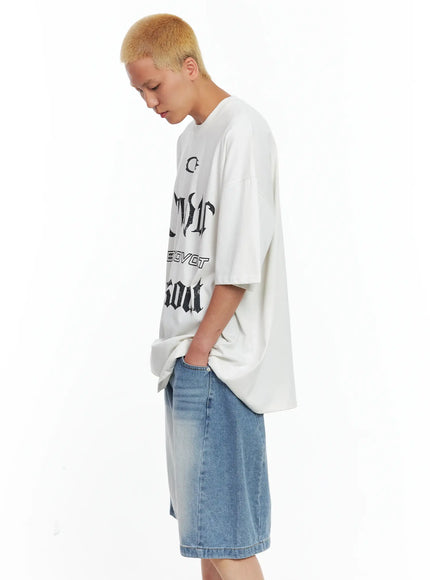 Men's Circle Bolt Oversized Graphic Tee IL514