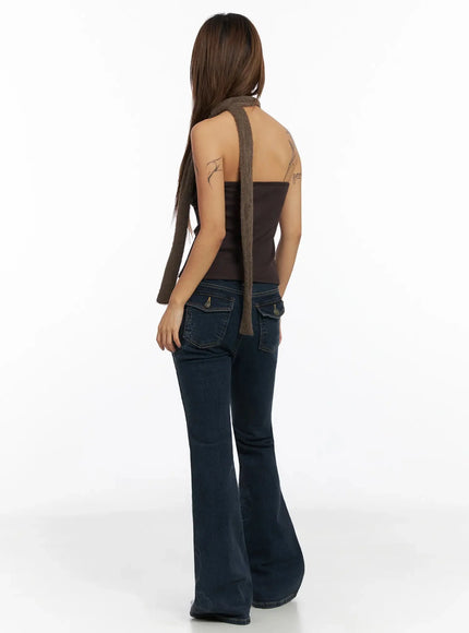 Amari Floral Embriodered Bootcut Jeans IN528