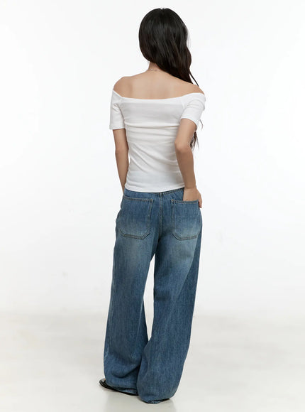 Doyeon Washed Wide-Leg Denim Jeans CG501
