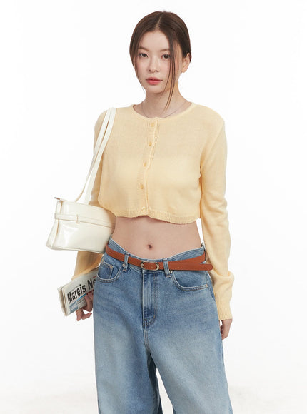 Round Neck Cropped Cardigan CM512