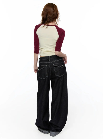 Aishlinn Wide Leg Roll-Up Jeans CA521