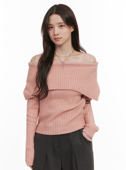 Elegant Off-Shoulder Sweater IJ510