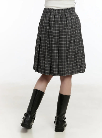 Plaid A-Line Midi Skirt CM510