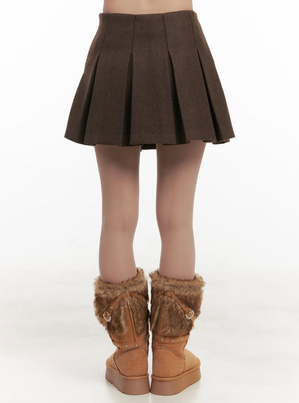 Cozy Pleated Mini Skirt IJ510