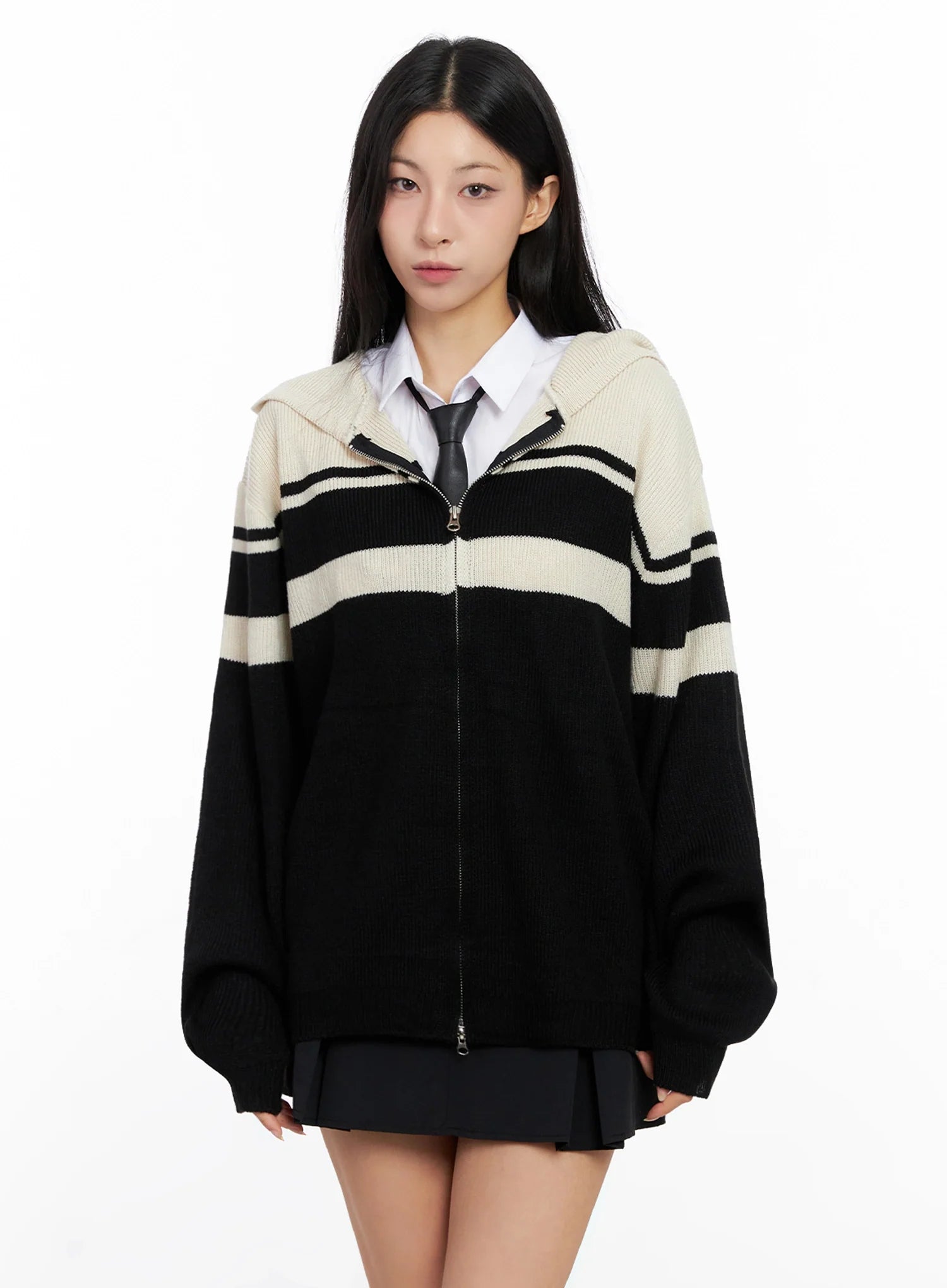 striped-oversized-zip-up-knit-hoodie-ig508