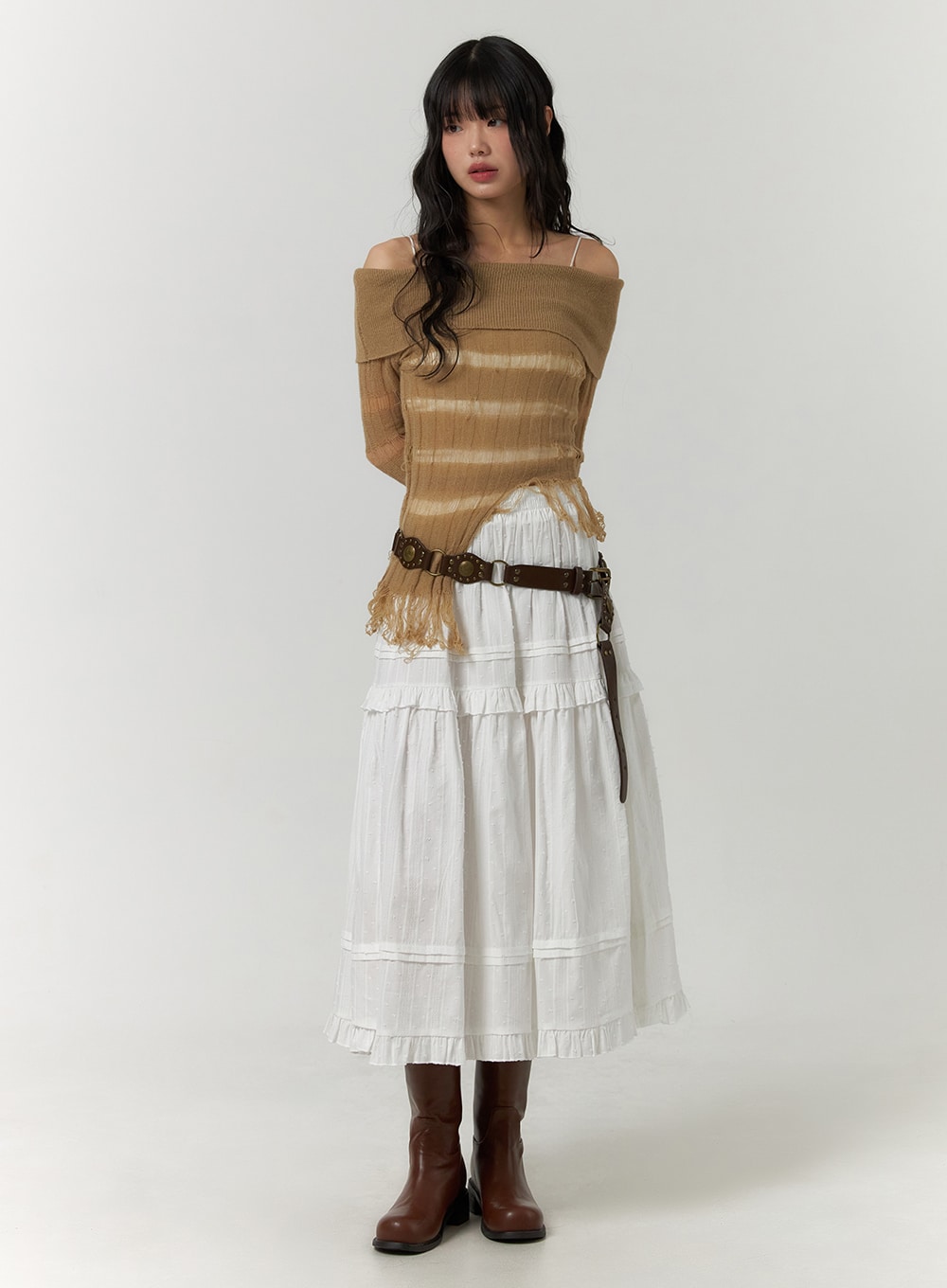 striped-ripped-knit-long-sleeve-top-cf406