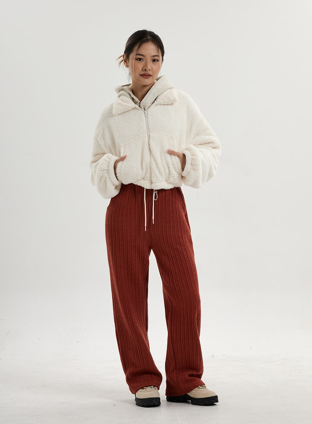 Elastic Wide Knit Pants CN14