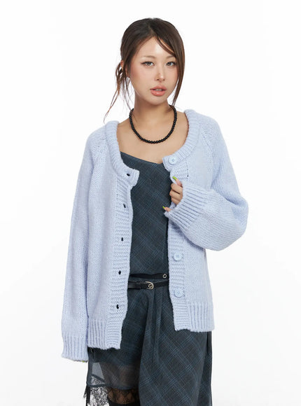 oversized-two-way-buttoned-cardigan-cf511 / Light blue