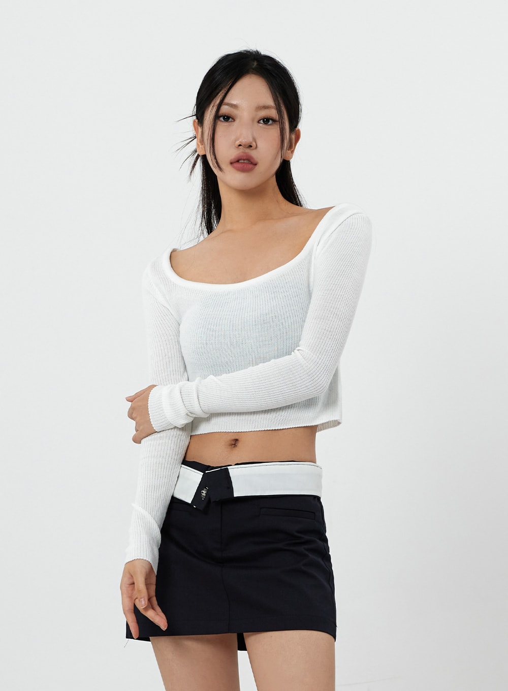 Square Knit Long Sleeve T-Shirt CS20