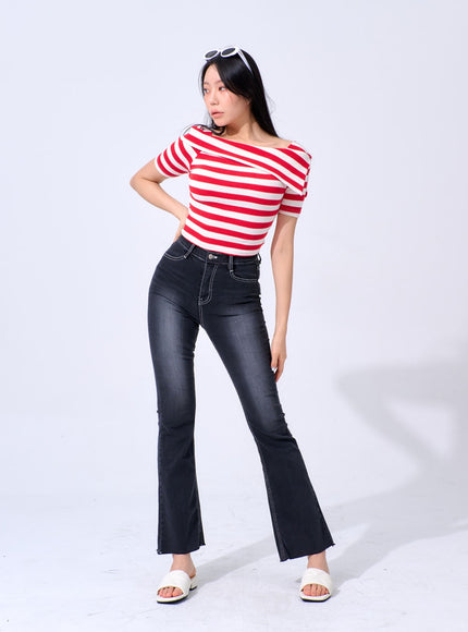 Skinny Ankle Bootcut Jeans IA324