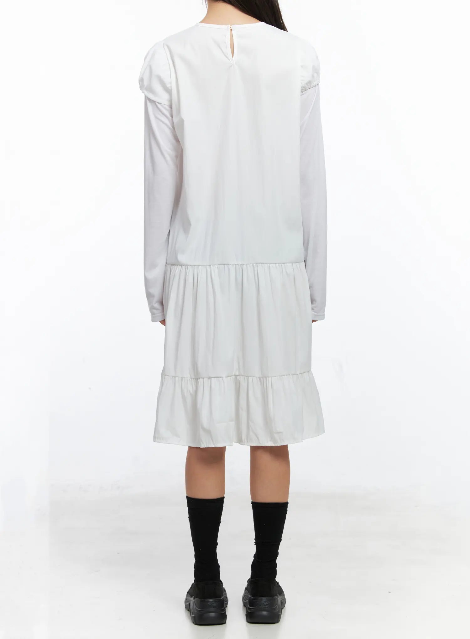 layered-polka-dot-long-sleeve-dress-cs524