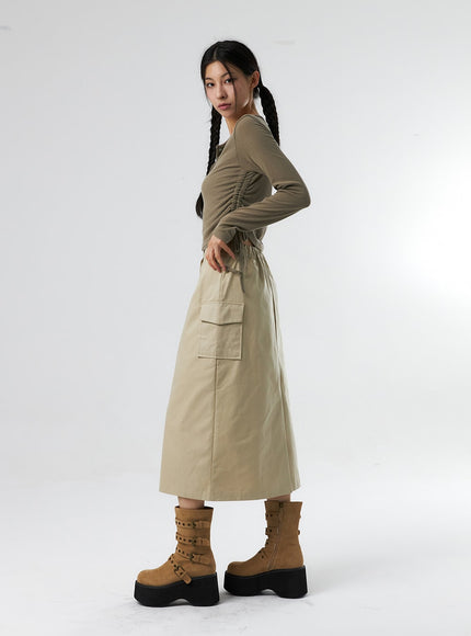 ruched-long-sleeve-top-is327