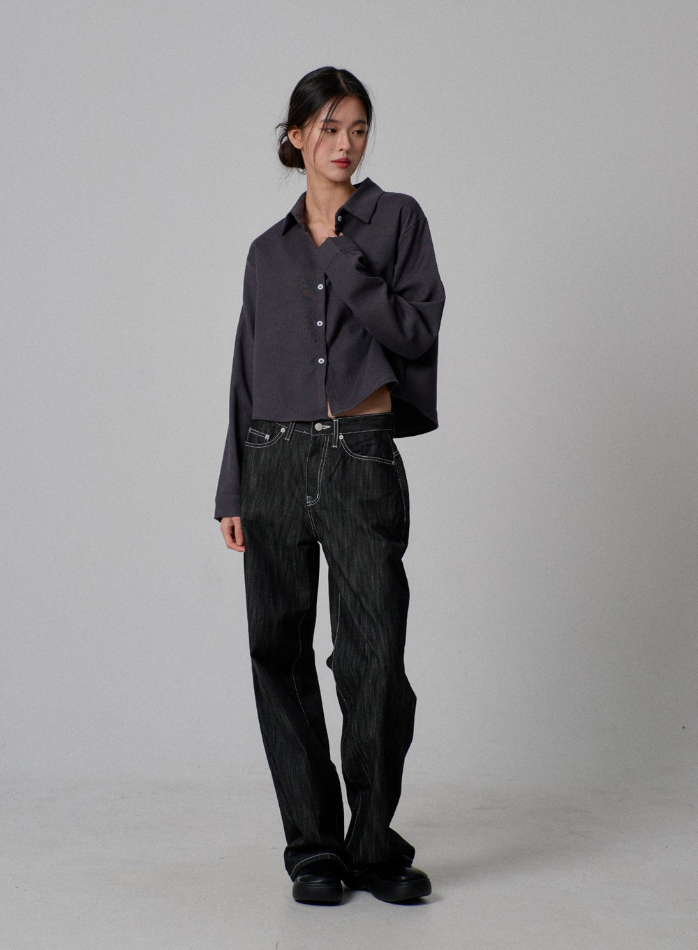 Dark Wash Baggy Jeans IJ313