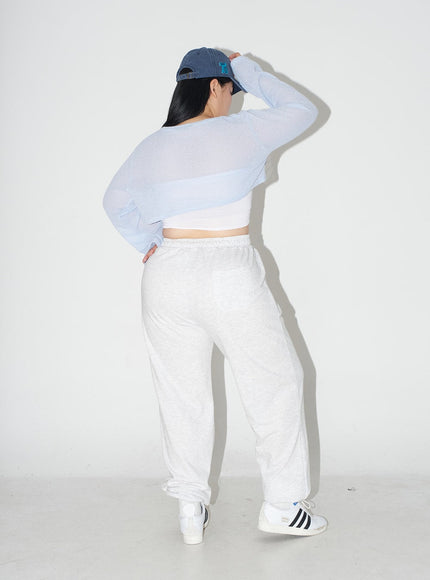 Plus Cotton Banded Sweat Pants IJ30