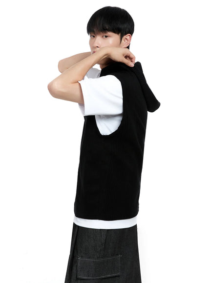 Men's Knit Tank Hoodie IG520