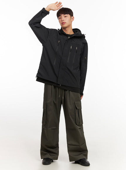 Men's Oversized Zip-Up Windbreaker Jacket IF521