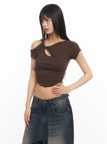 Asymmetric Cut-Out Crop Top IY502