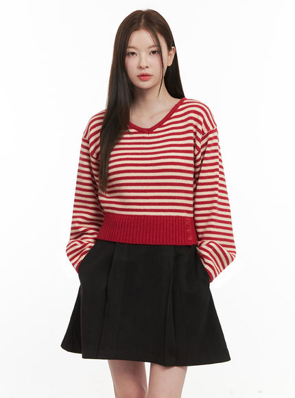 stripe-oversized-v-neck-sweater-if505