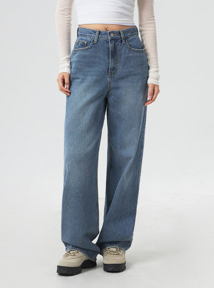 Wide Leg Mid-Wash Jeans CM331