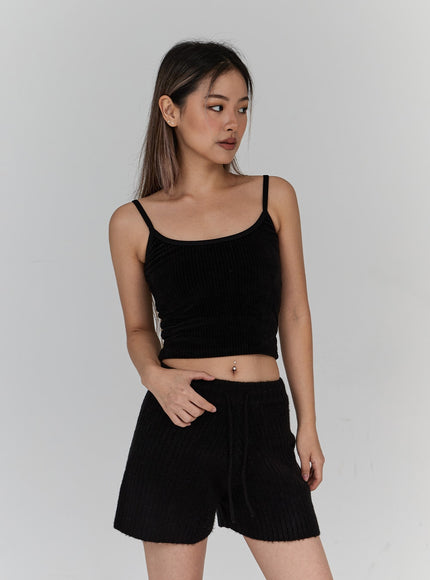 Velvet Crop Knit Tank Top CN18