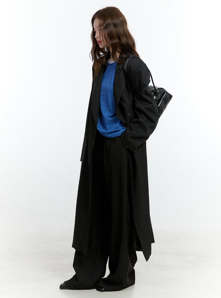 Oversized Buttoned Trench Coat CF504