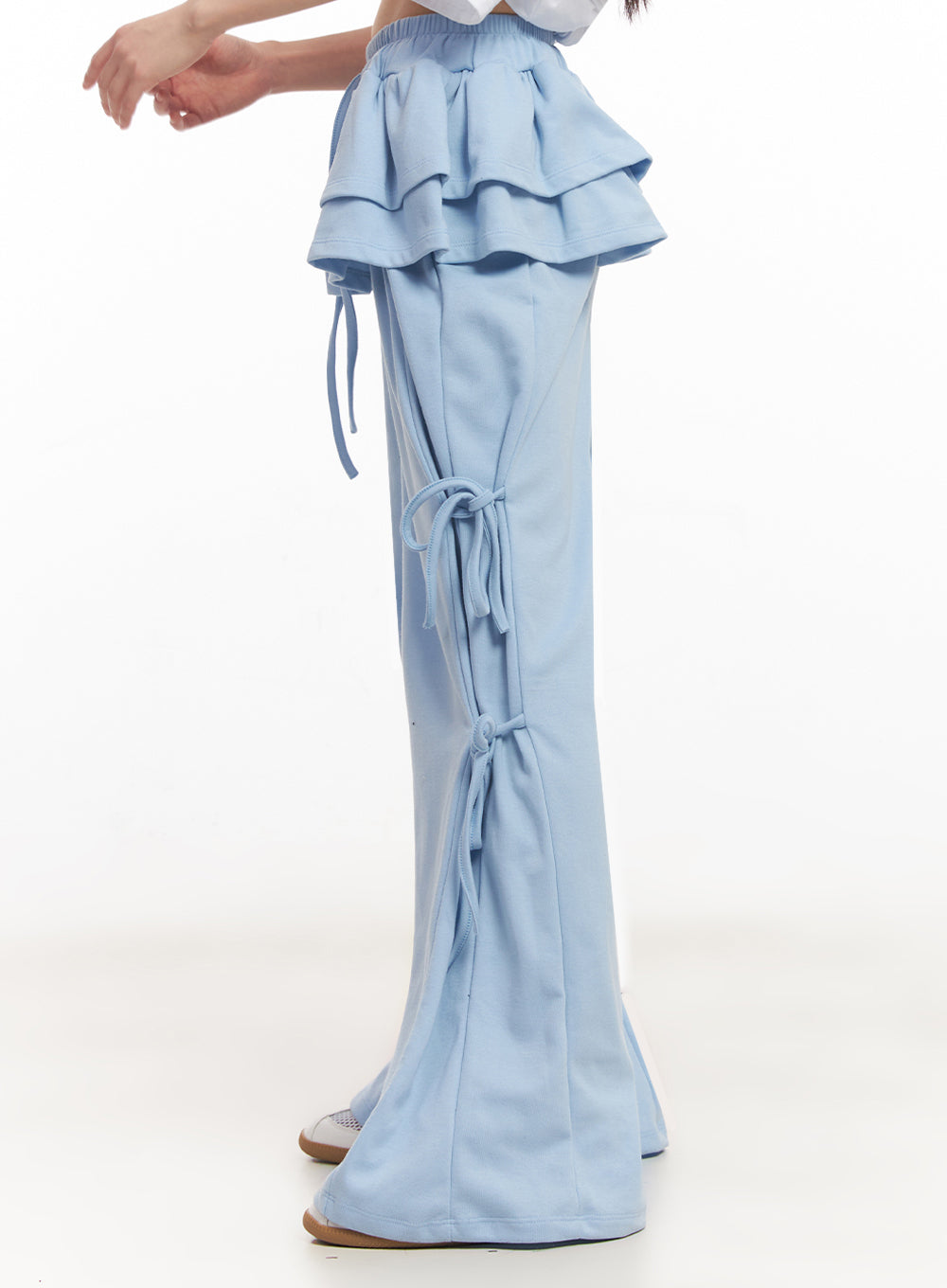 frill-skirt-layered-ribbon-sweatpants-iy502