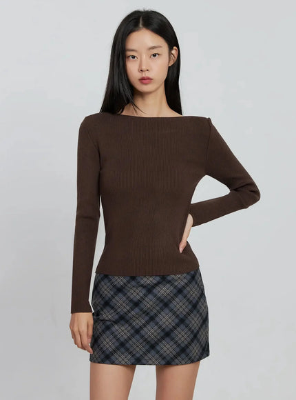 Chic Boat Neck Sweater IN507