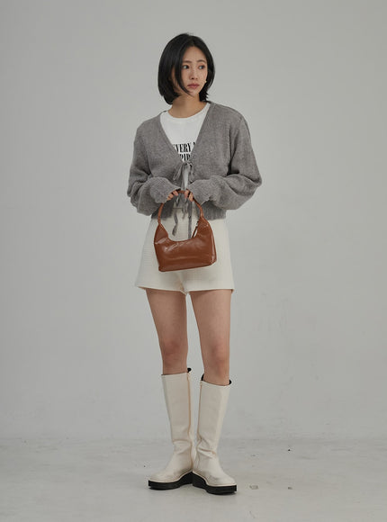 Tweed High Waist Shorts OJ304