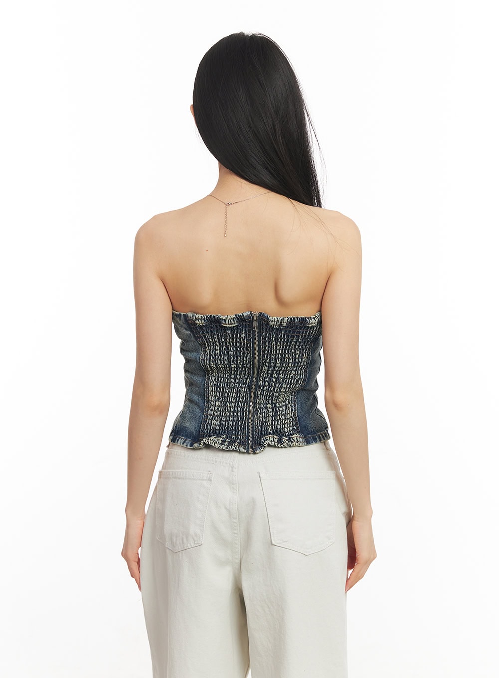 Urban Denim Stitched Tube Top CA503