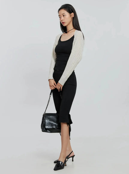 Ribbed Knit Bolero IN507