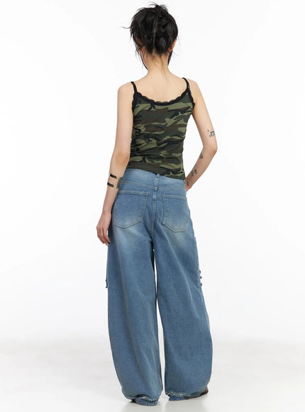 Lylah Ripped Wide Leg Jeans CM517