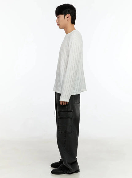 Men's Simple Ribbed Long Sleeve Tee IN525