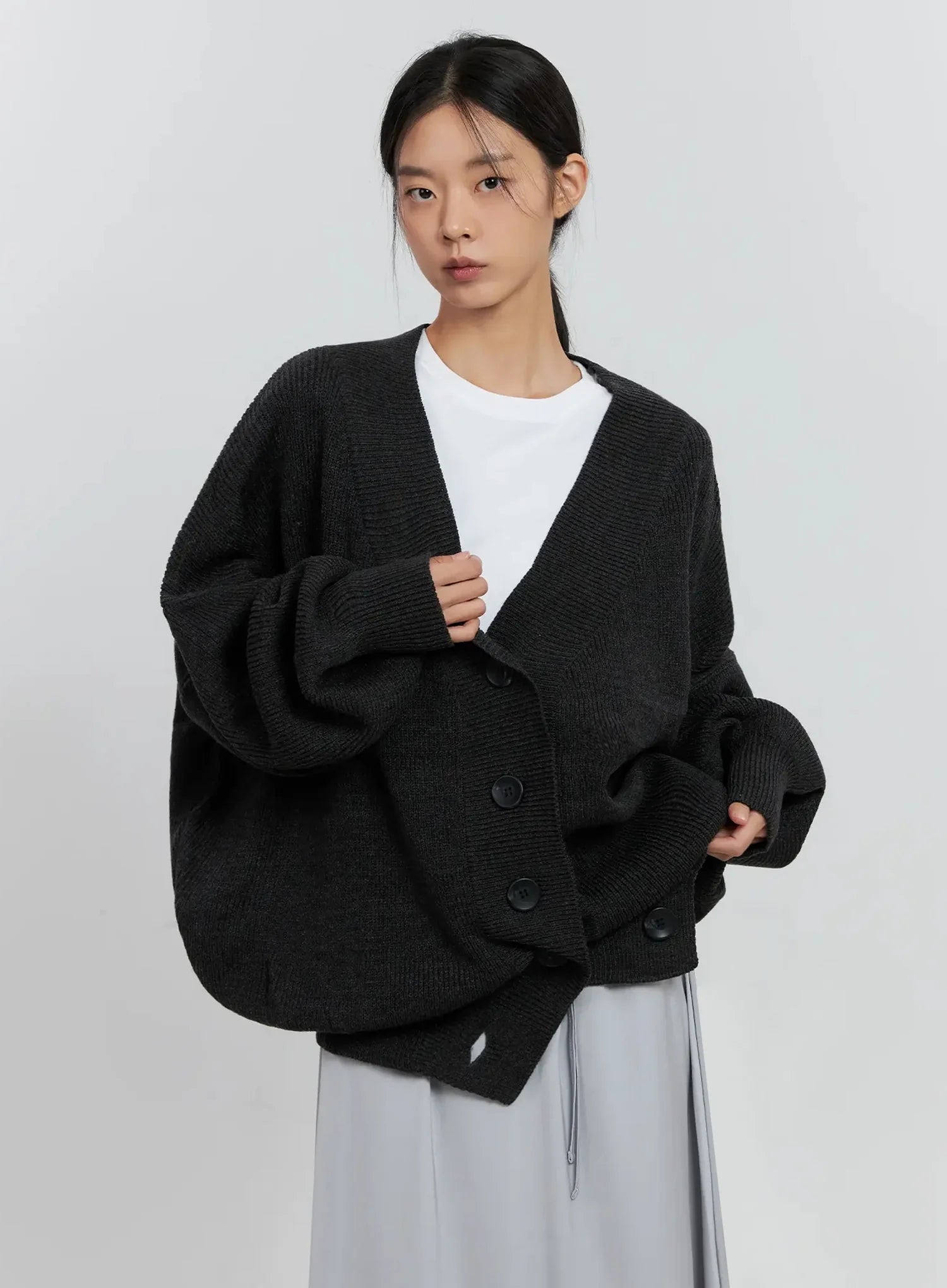 Ribbed Oversized Cardigan IS516