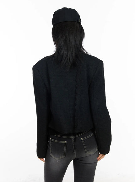 Tweed Snap Button Jacket CF527