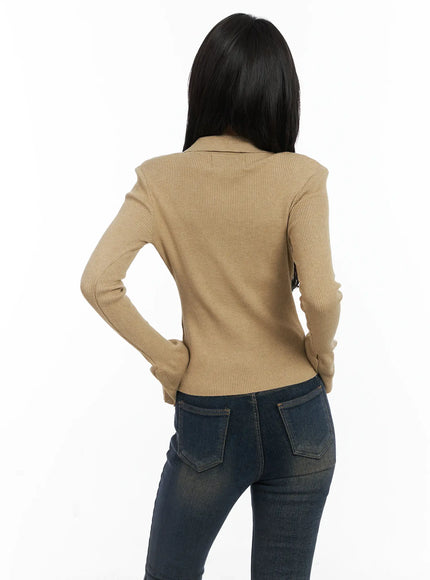 Button-Up Knit Shirt CD502