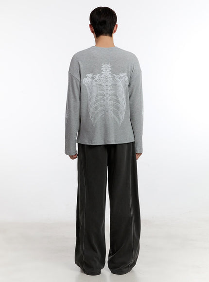 Men's Skeleton Graphic Long Sleeve Top IA504